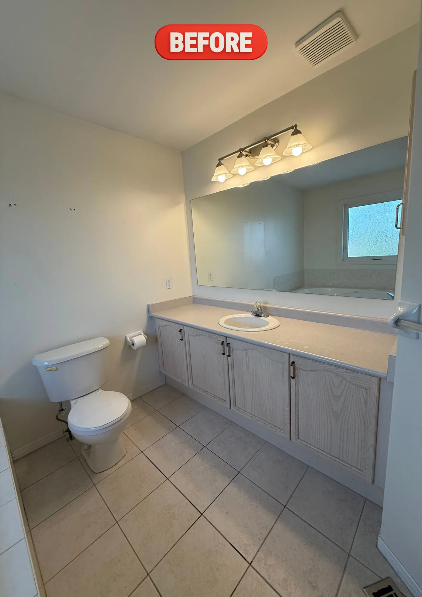 Double Vanity Upgrade — before