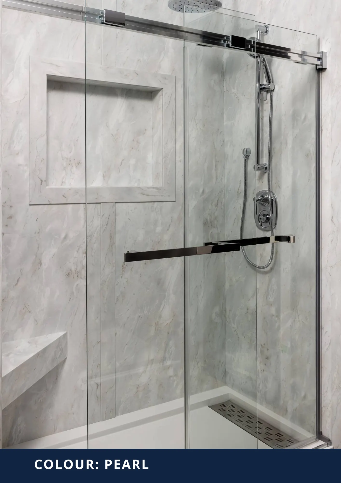 Acrylic shower wall panels, Pearl style — Pearl Acrylic Shower System — the Kawarthas, Ontario
