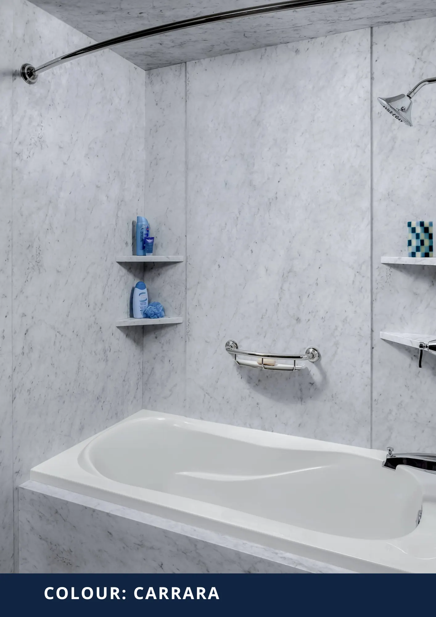 Acrylic shower wall panels, Carrara style — Carrara Acrylic Tub Surround — the Kawarthas, Ontario