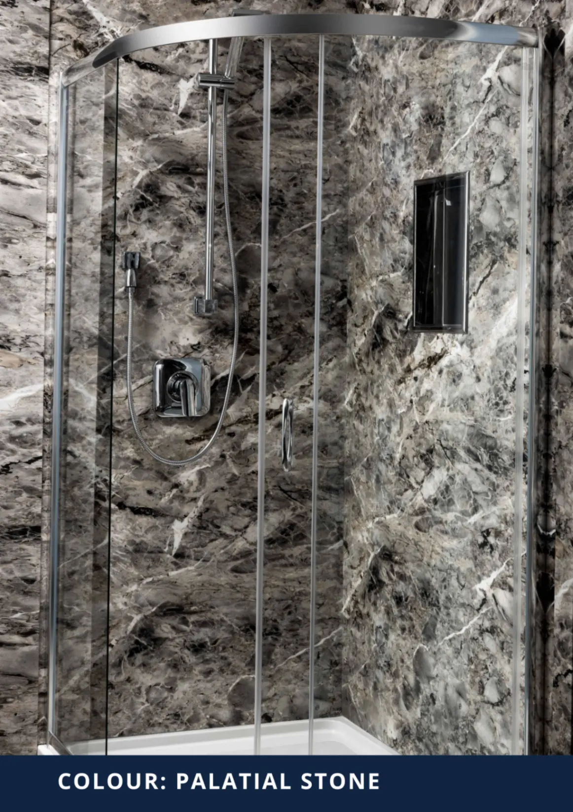 Acrylic shower wall panels, Palatial Stone style — Palatial Stone Acrylic Shower Finish — the Kawarthas, Ontario