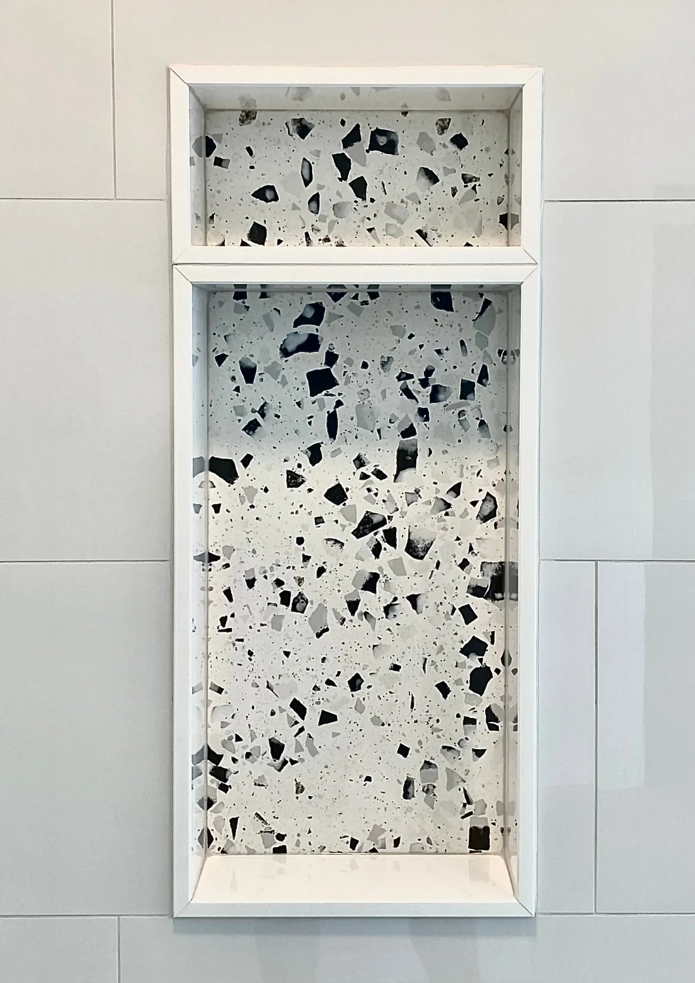 Walk-in shower — Terrazzo Accent Niche Close-Up — Peterborough, Ontario