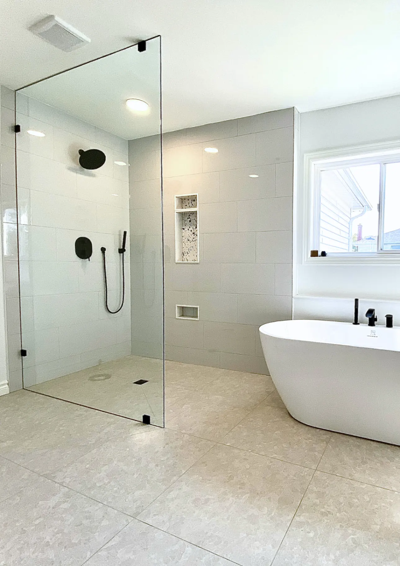 Bathroom renovation — Freestanding Tub and Open Shower Layout — Peterborough, Ontario