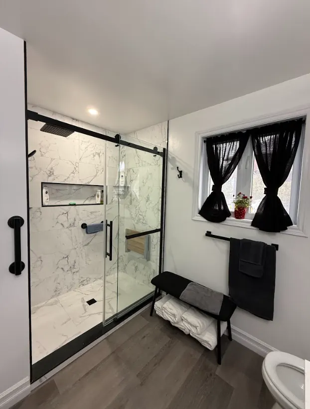 Accessible walk-in shower — Full Accessible Renovation — Peterborough, Ontario